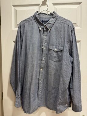 American Eagle Outfitters Blue Pinstripe Button-Down Shirt